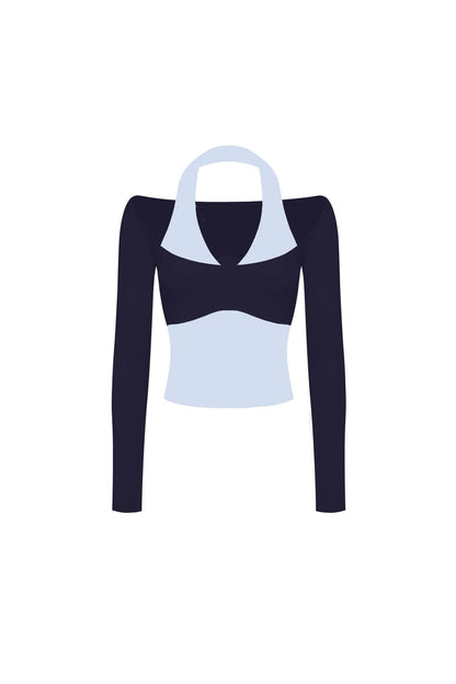 Colorblock One-Piece Long Sleeve Top