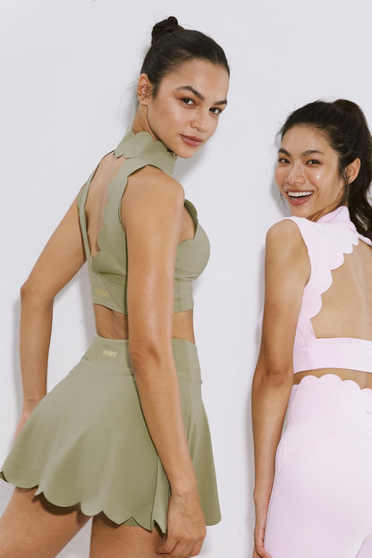 High-Waist A-line Tennis Skirt