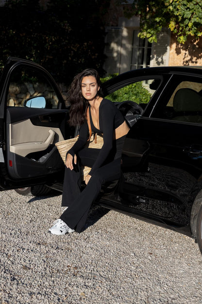 High Waist Flare Split-Leg Legging