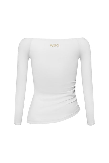Long Sleeve Ruched Off-Shoulder Top