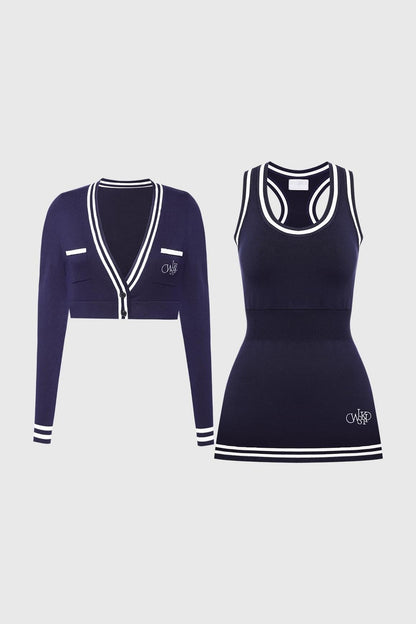 Mirto Knit Sleeveless Dress & Mirto Knit Cropped Cardigan