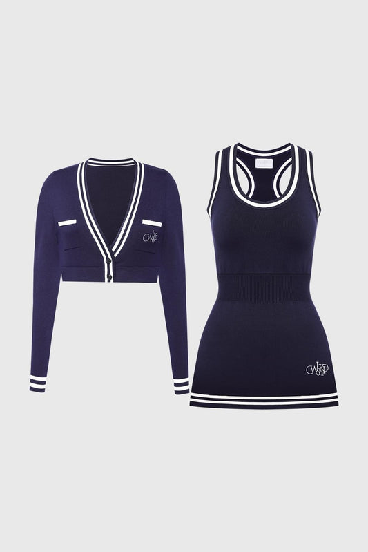 Mirto Knit Sleeveless Dress & Mirto Knit Cropped Cardigan