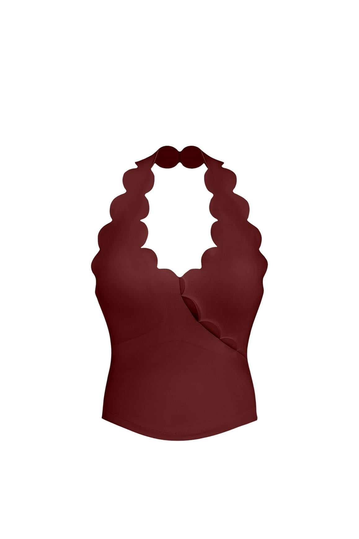 Riviera Scallop Halter Bra Tank