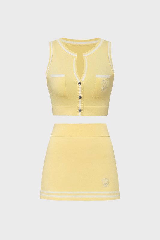 Mirto Knit Button Tank Top & Mirto Knit Tennis Skirt